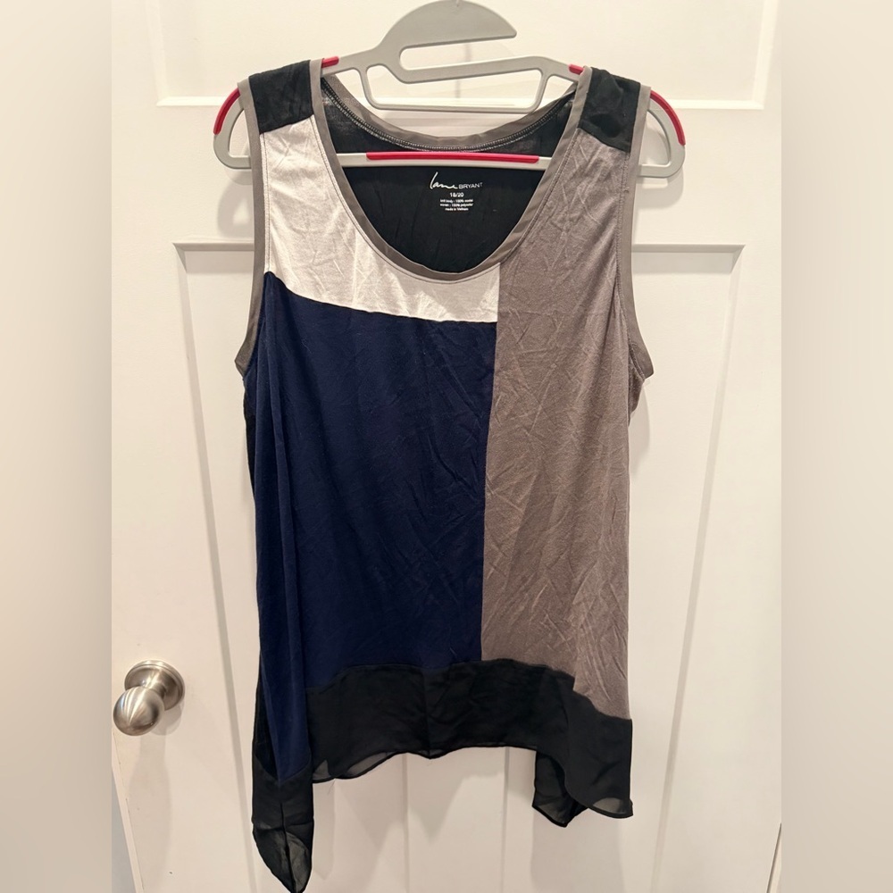 Lane Bryant 18/20 Colorblock Sleeveless Tunic Modal Tank Top Plus Size
